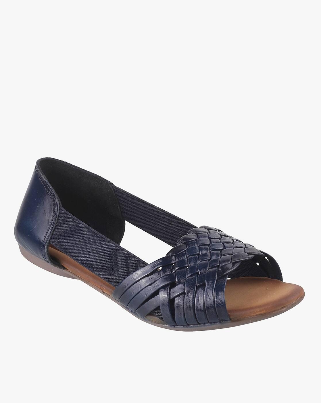 Patterned Weave Flat Sandals