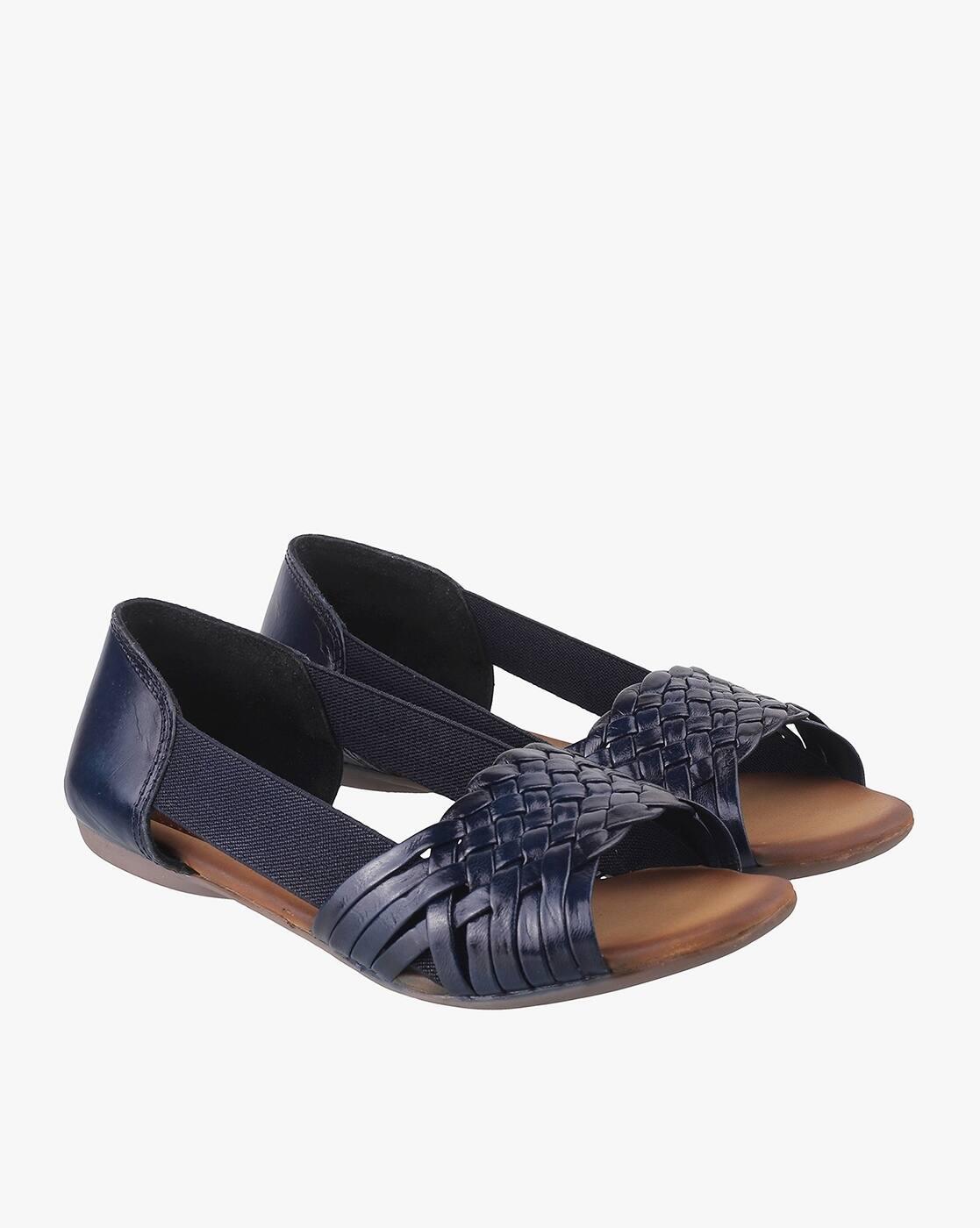 Patterned Weave Flat Sandals