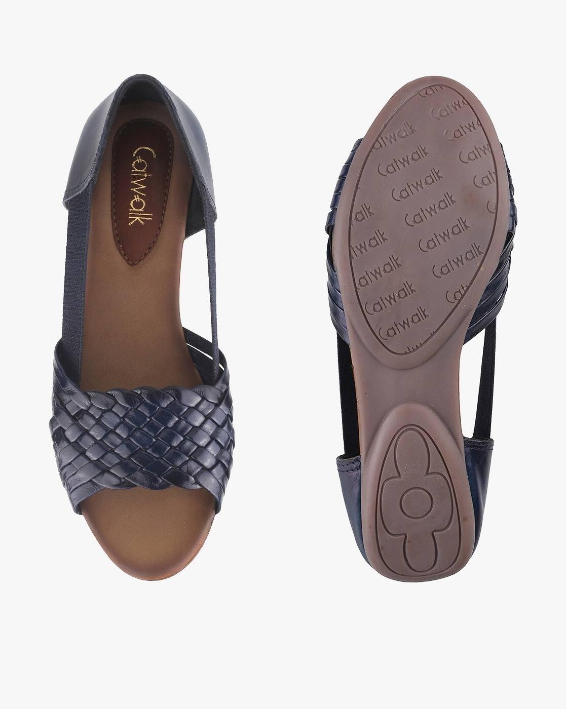 Patterned Weave Flat Sandals