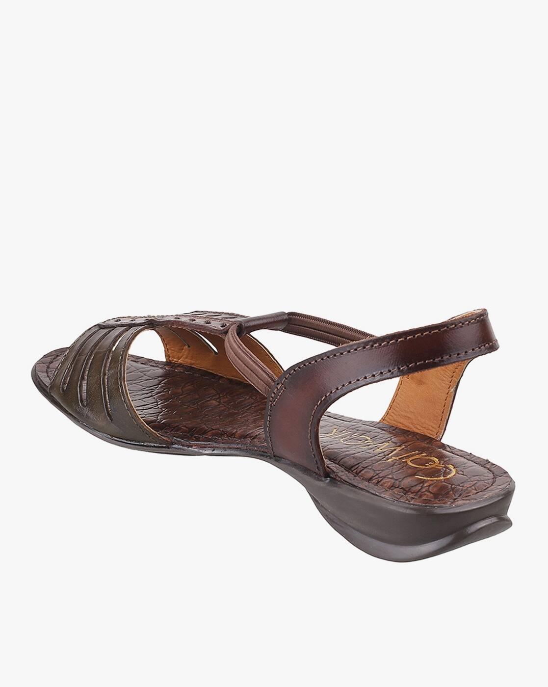 Women Reptilian Patterned Sling-Back Sandals
