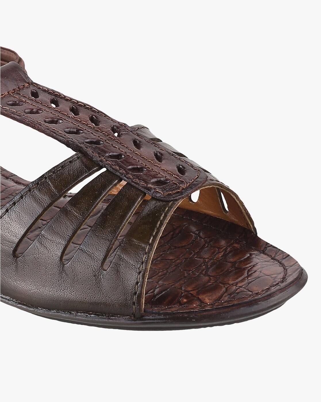 Women Reptilian Patterned Sling-Back Sandals