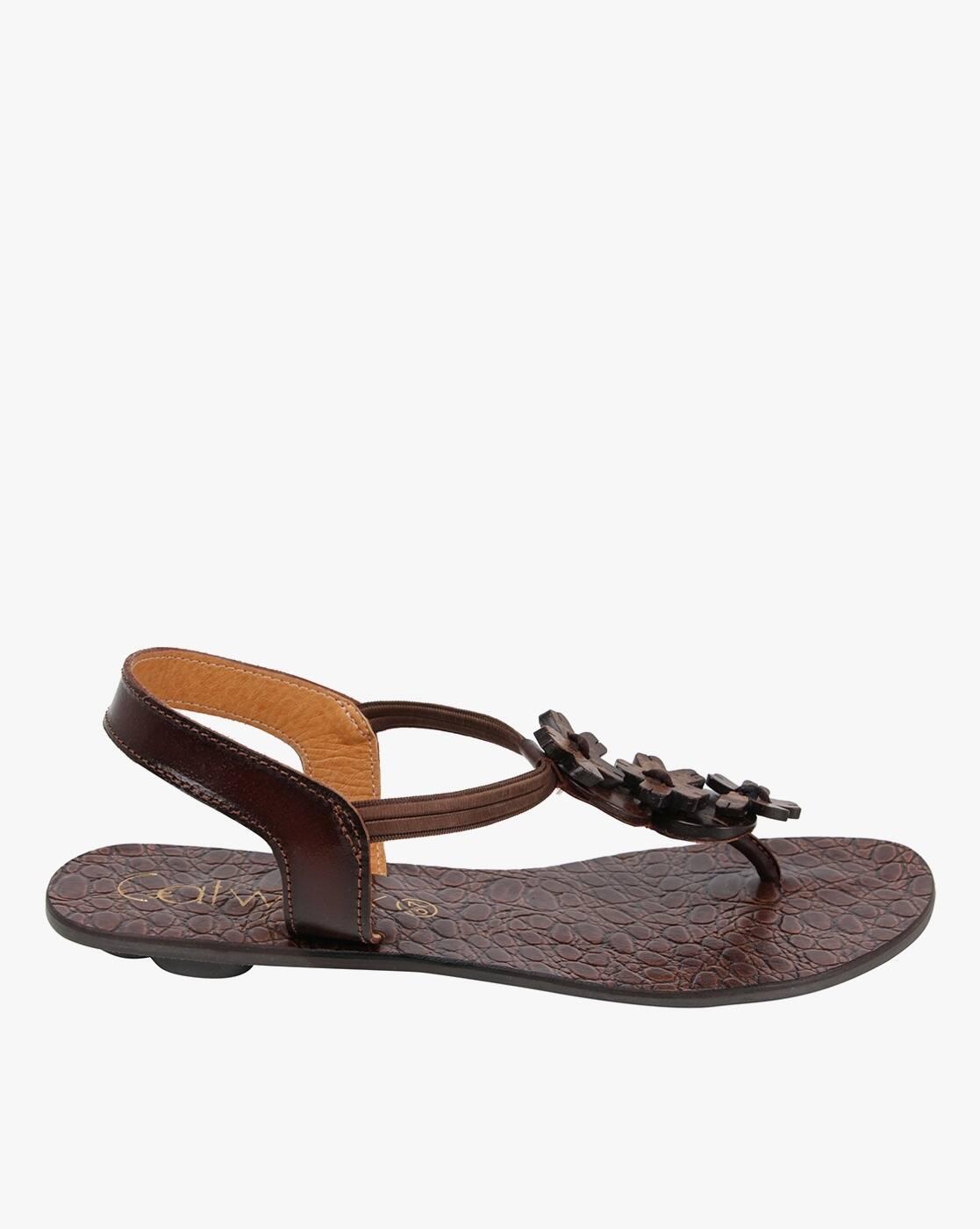 Floral Pattern Slingback Slip-On Flat-Sandals