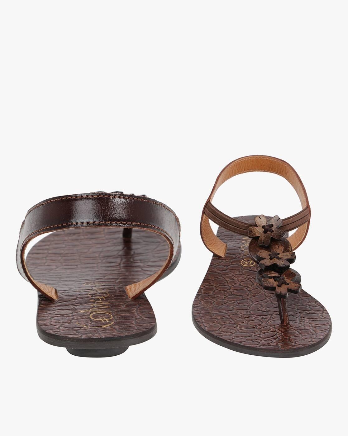 Floral Pattern Slingback Slip-On Flat-Sandals