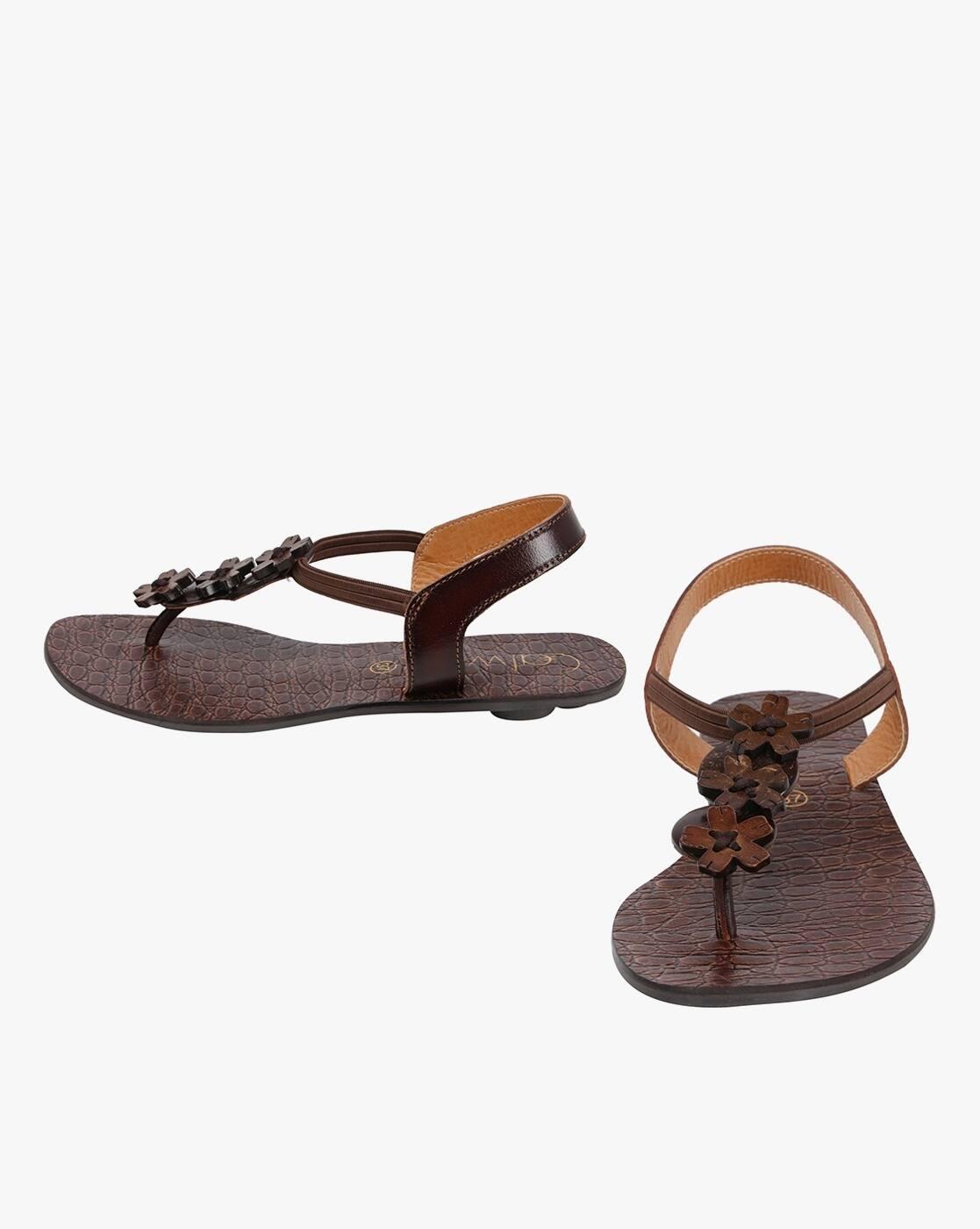 Floral Pattern Slingback Slip-On Flat-Sandals