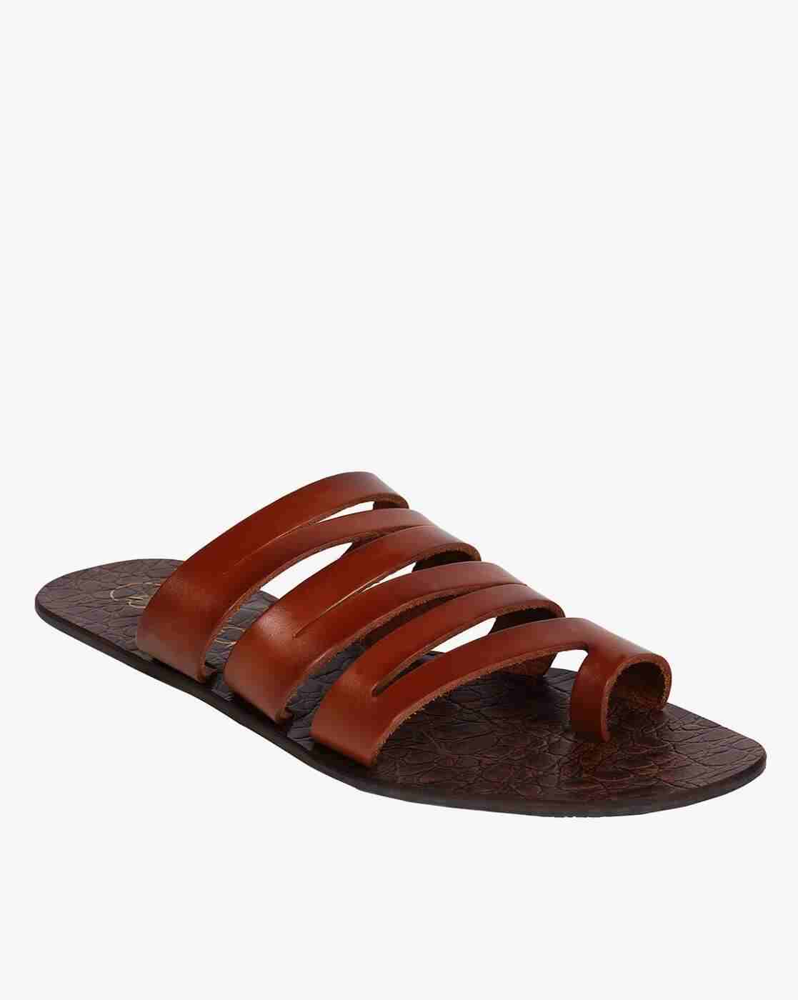 Strappy Toe-Ring Slip-On Sandals