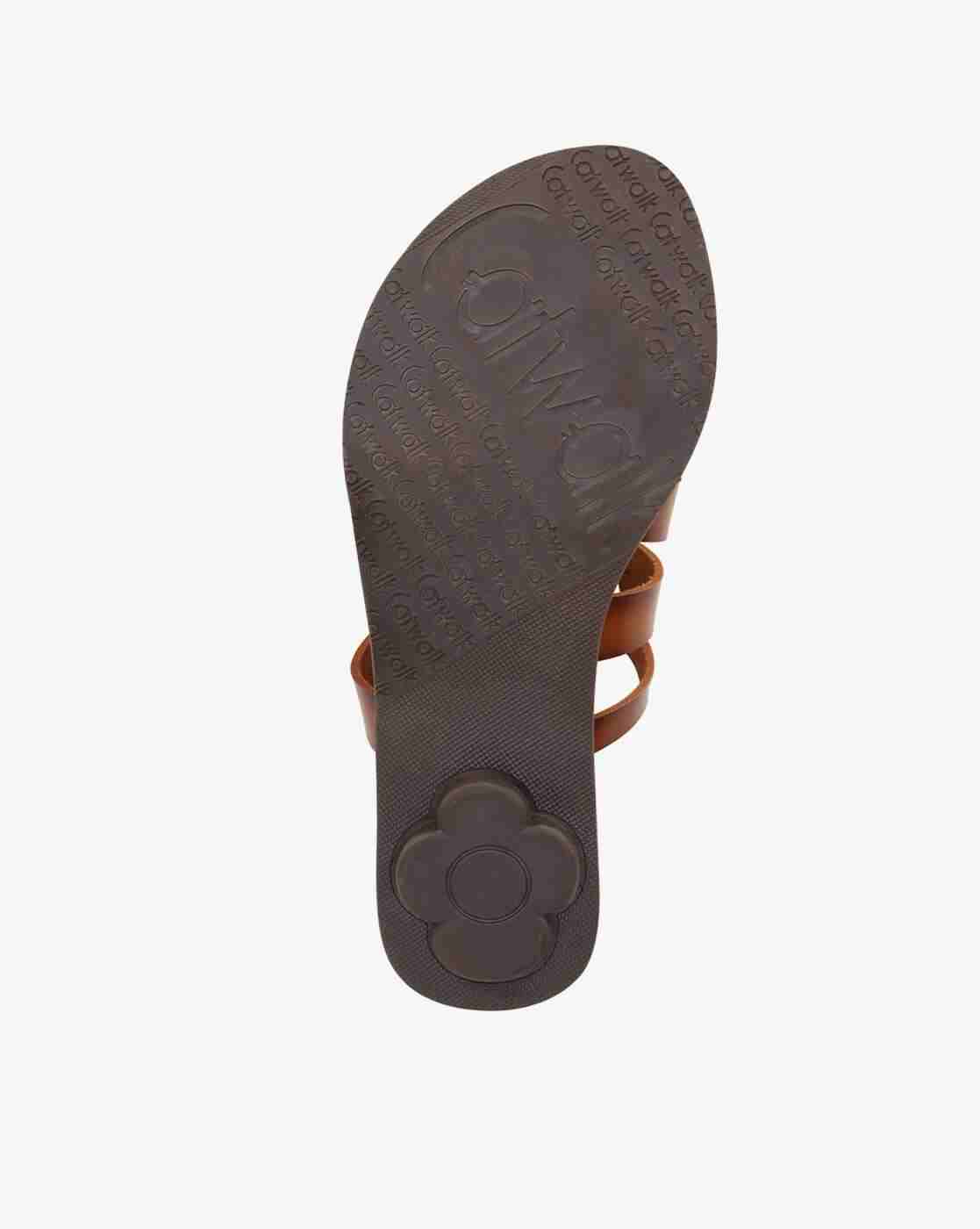 Strappy Toe-Ring Slip-On Sandals