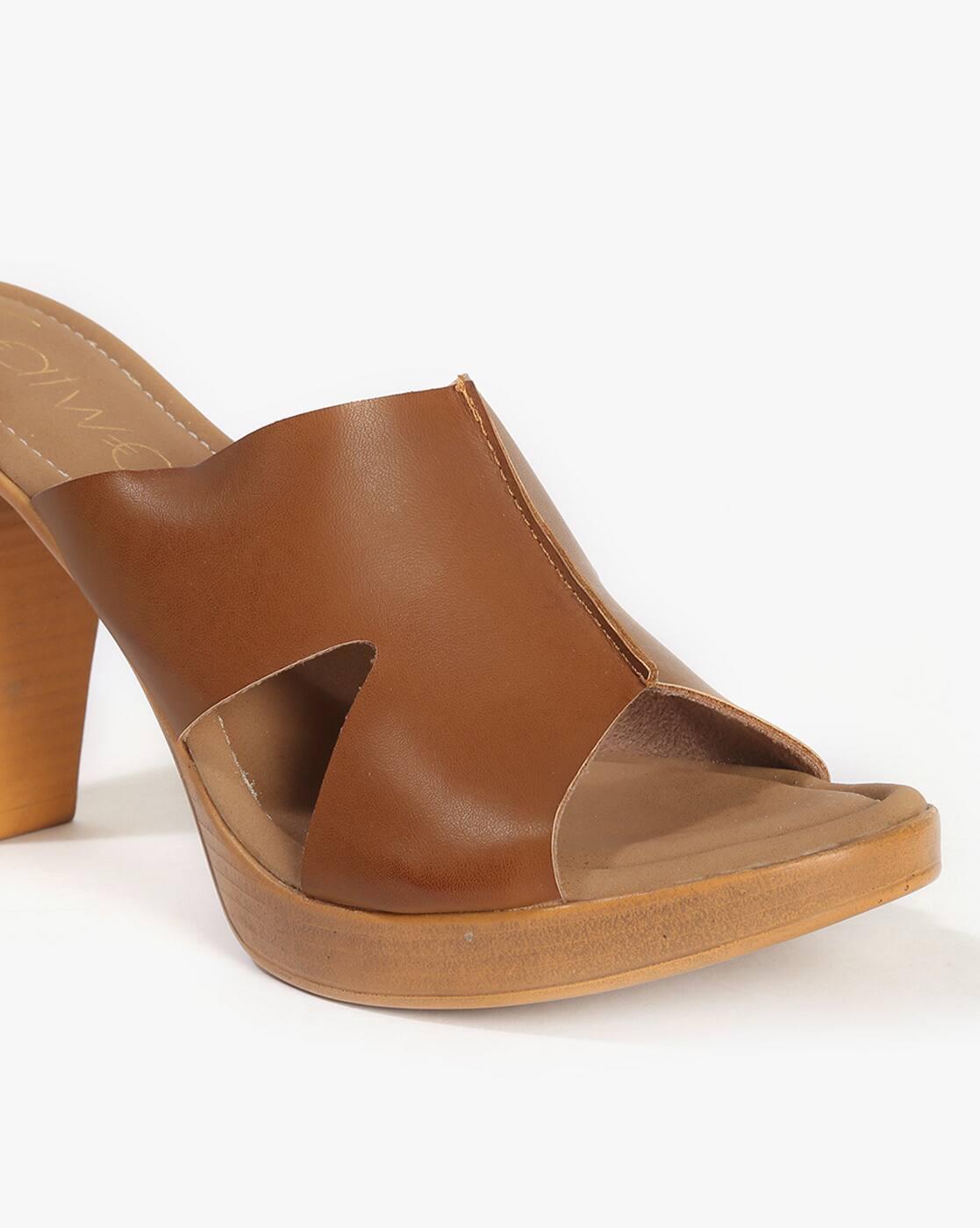 Slip-On Chunky Heeled Sandals