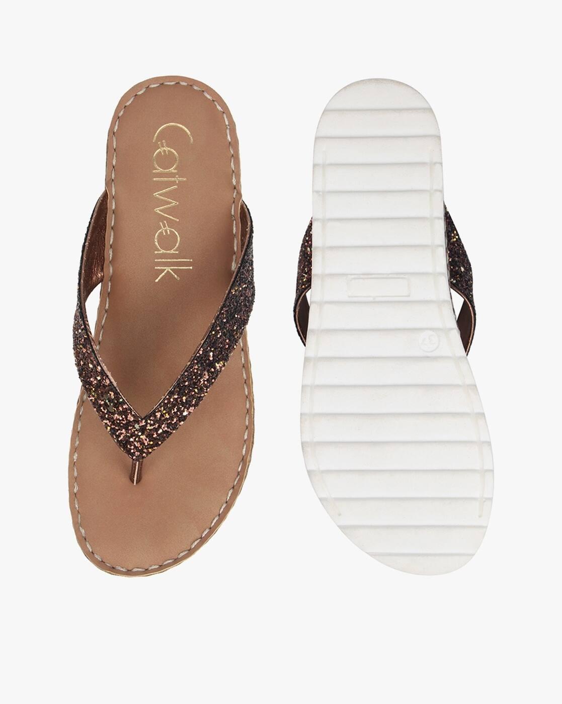 Embellished Thong-Strap Flip-Flops