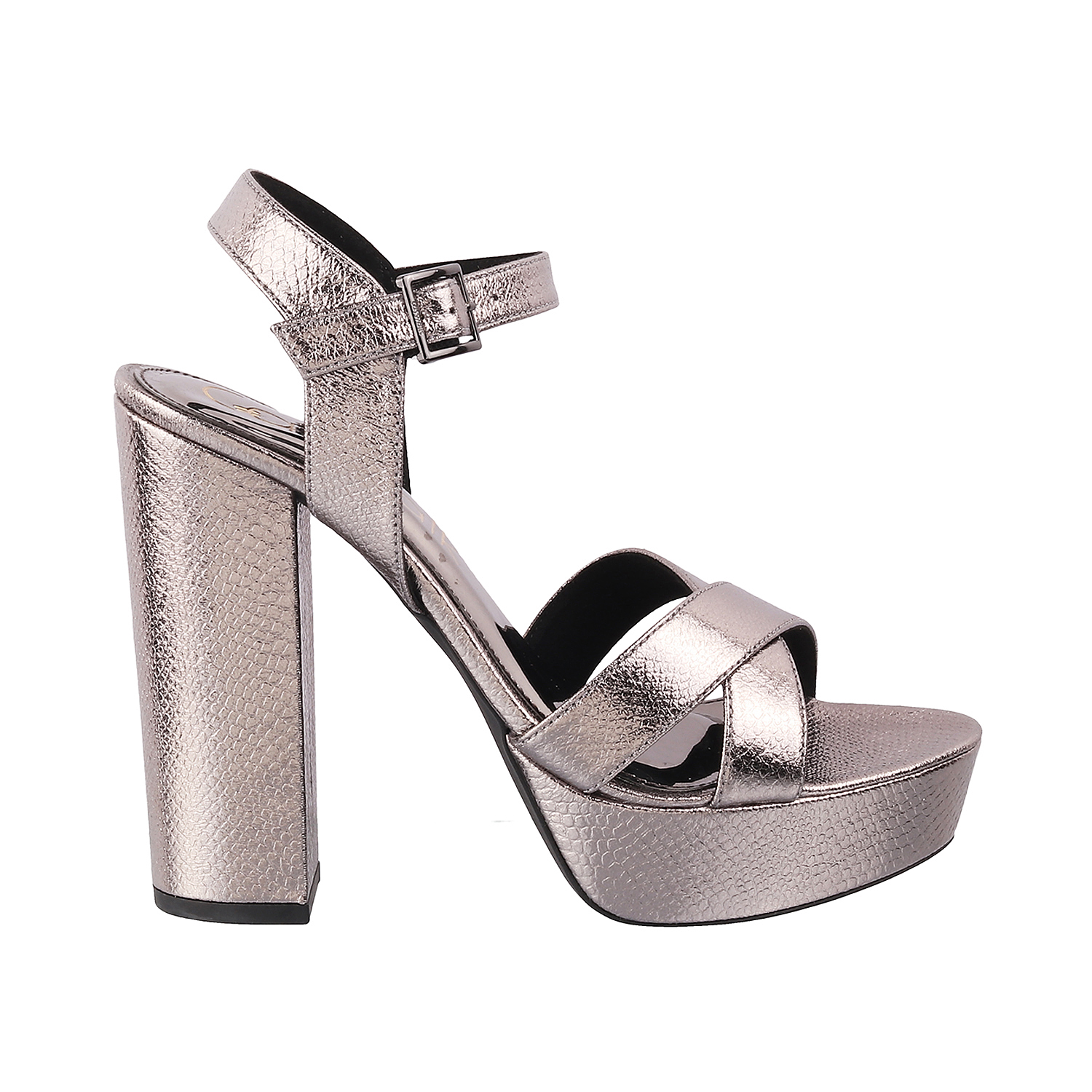 Shimmer Ankle Strap Platforms