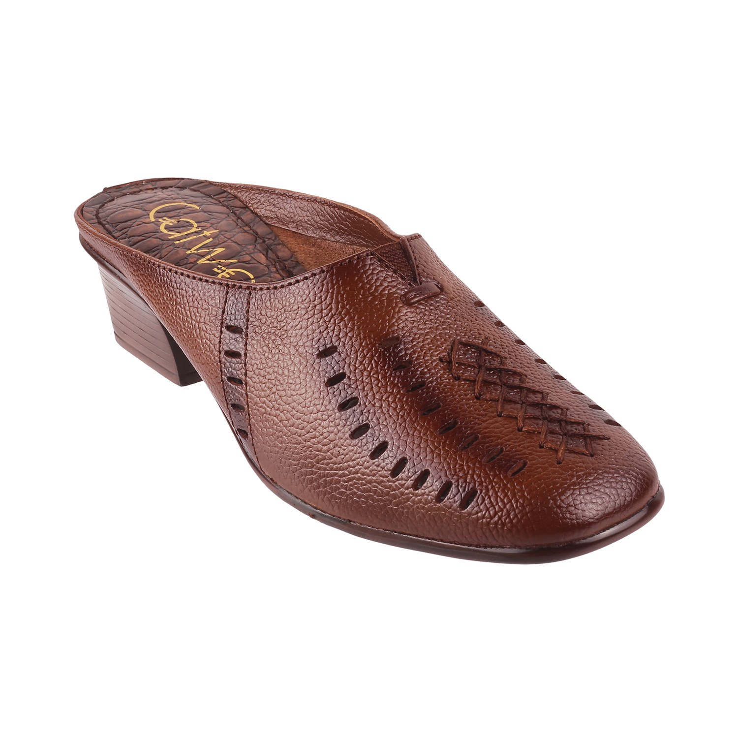 Leather Laser Cut Mules