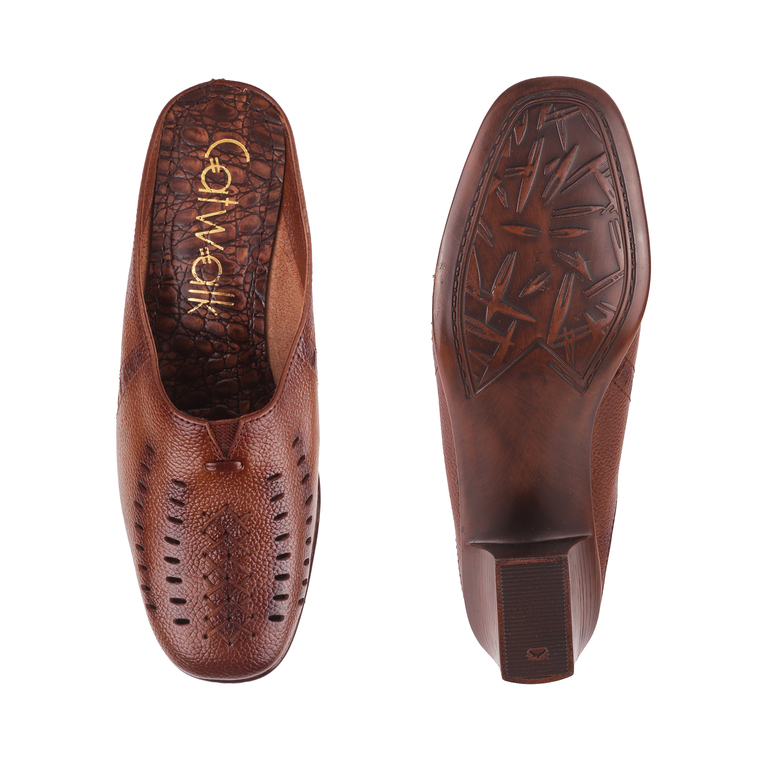 Leather Laser Cut Mules