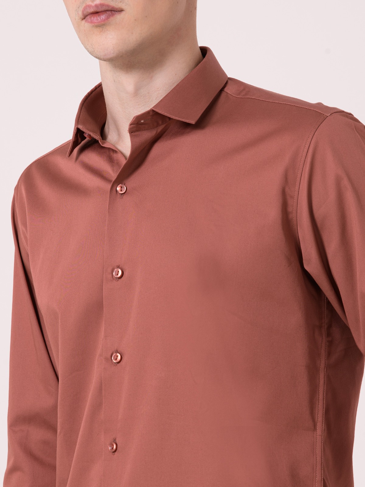 Albion Mens Brown Formal Shirt