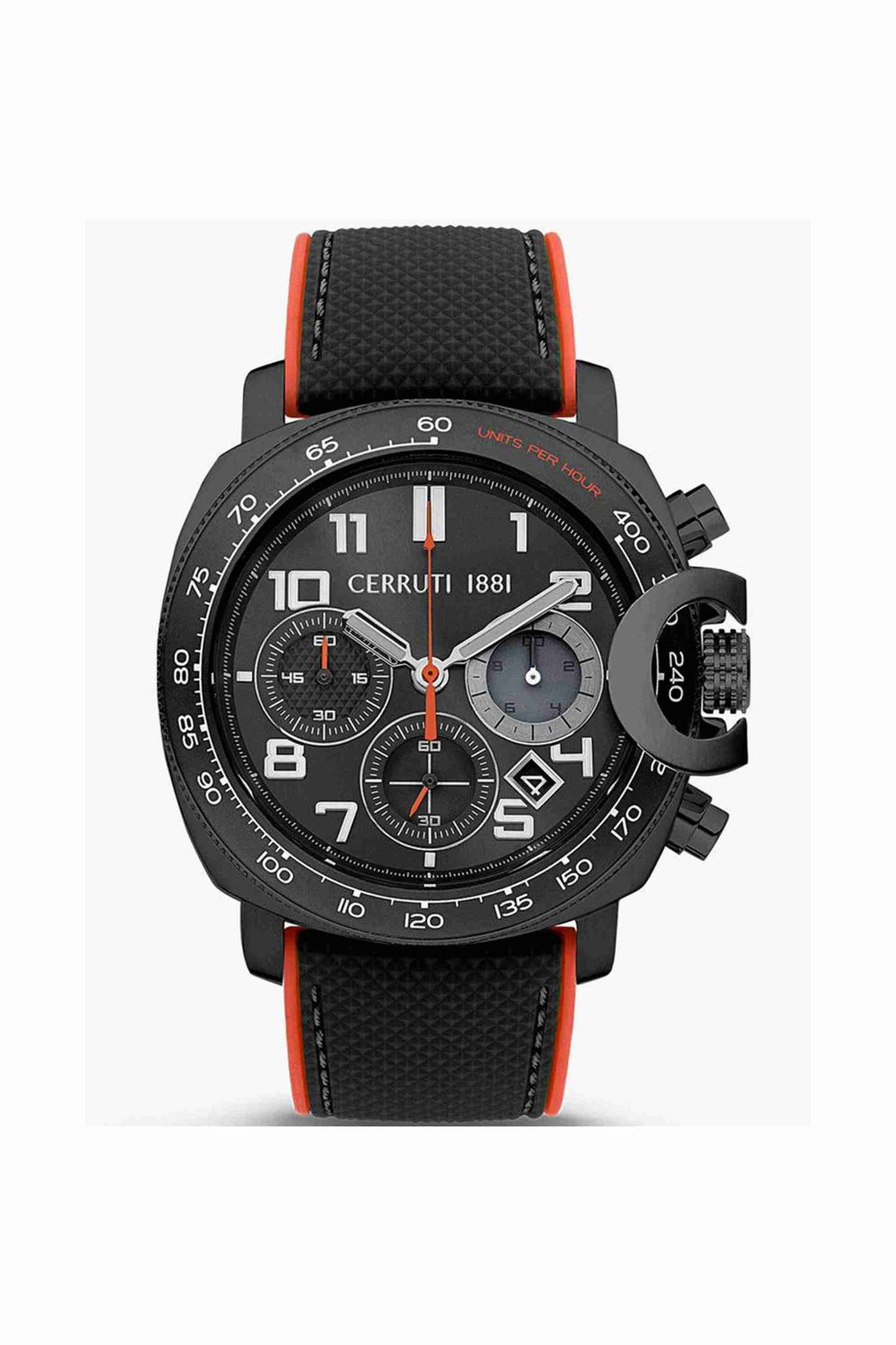 Positano 46 mm Quartz Analogue Watch for Men - Black Dial with Black Silicone Strap (NTCECIGO2206805)