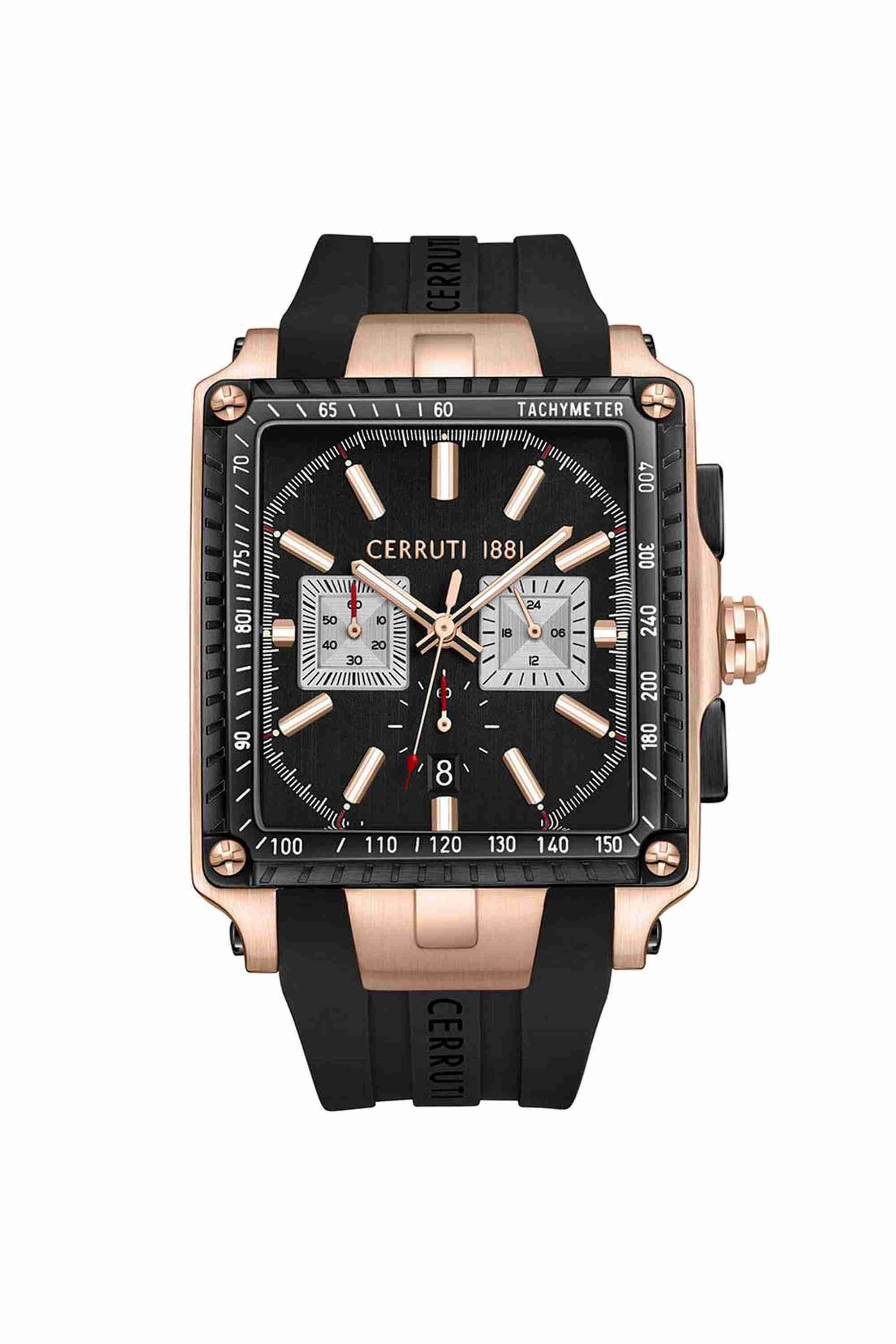 FW23 42 mm Quartz Analogue Watch for Men - Black Dial with Black Silicone Strap (NTCECIO0018810W)