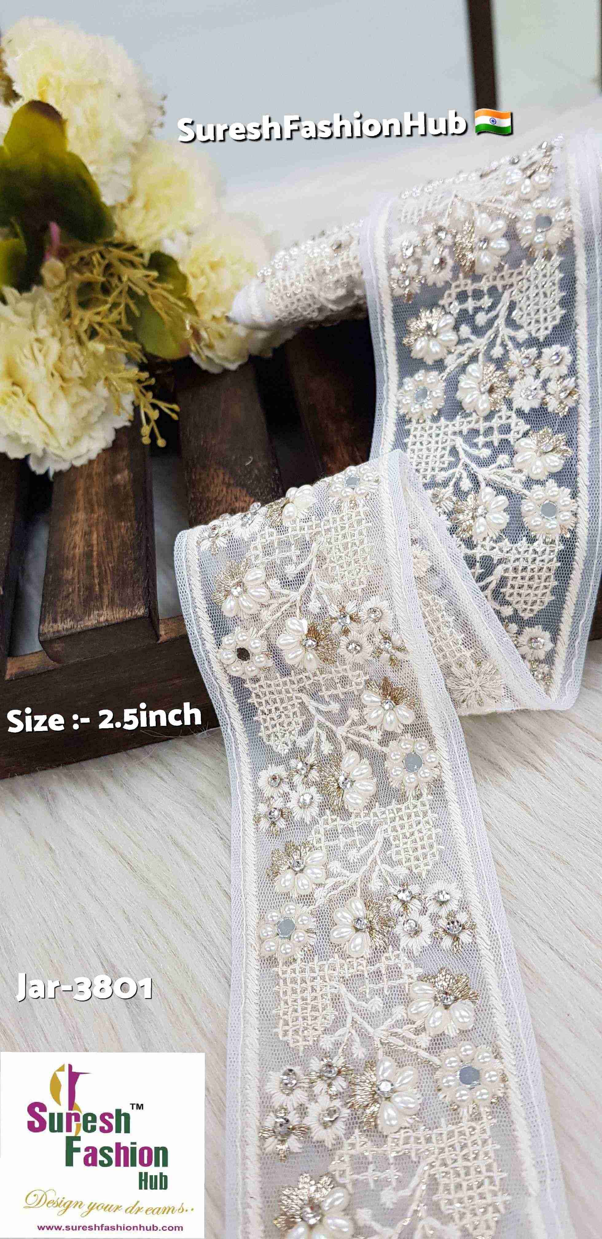Elegance Floral Lakhnavi Embroidered Lace