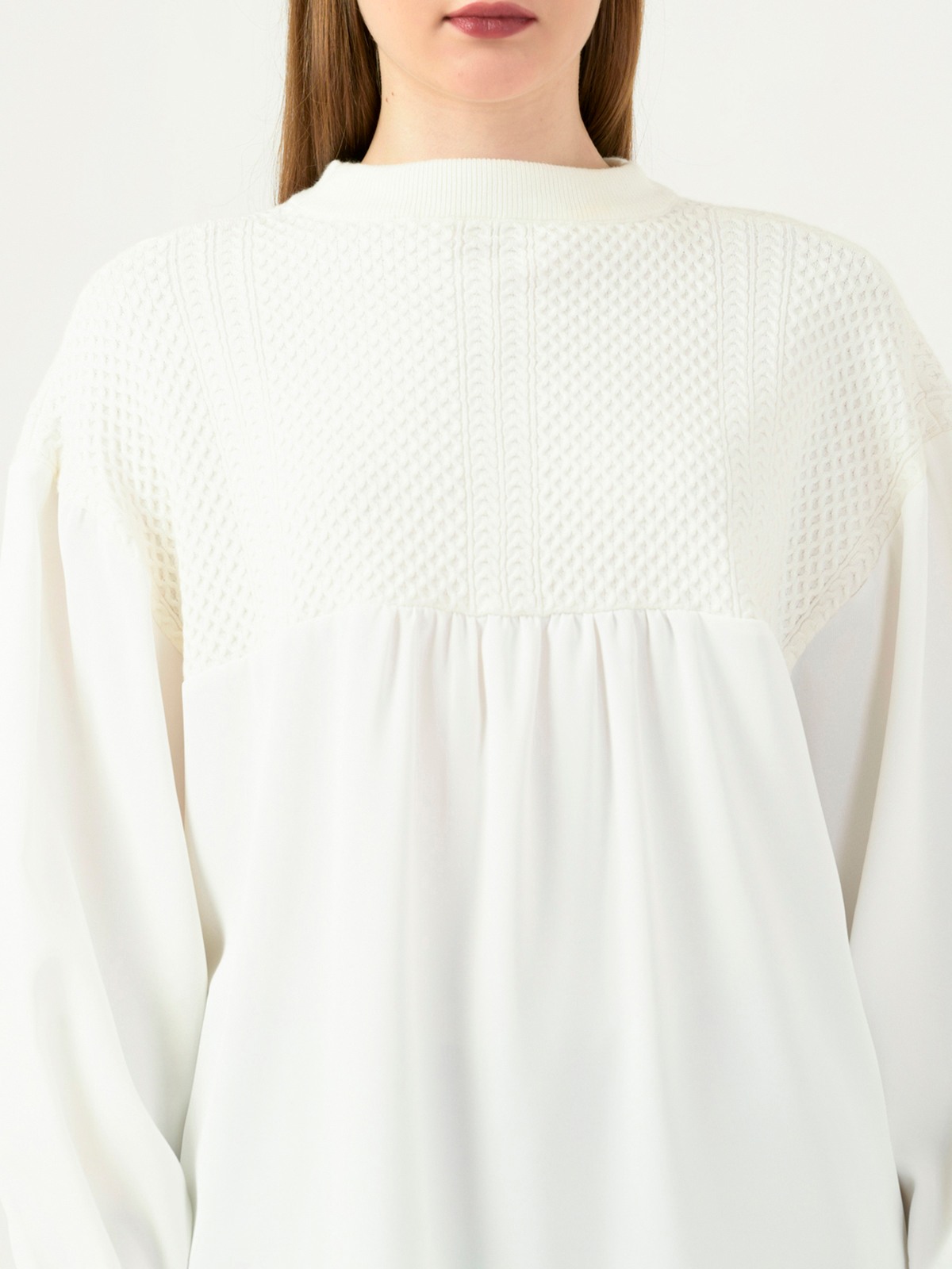 Albion Women Smart Premium White Blouson Top