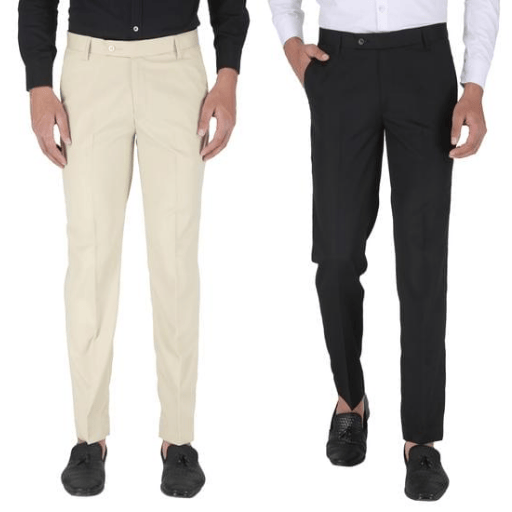 Kundan - Multicolor Cotton Blend Regular - Fit Men's Formal Pants ( Pack of  2 ) - Buy Kundan - Multicolor Cotton Blend Regular - Fit Men's Formal Pants  ( Pack of 2 ) Online at Best Prices in India on Snapdeal