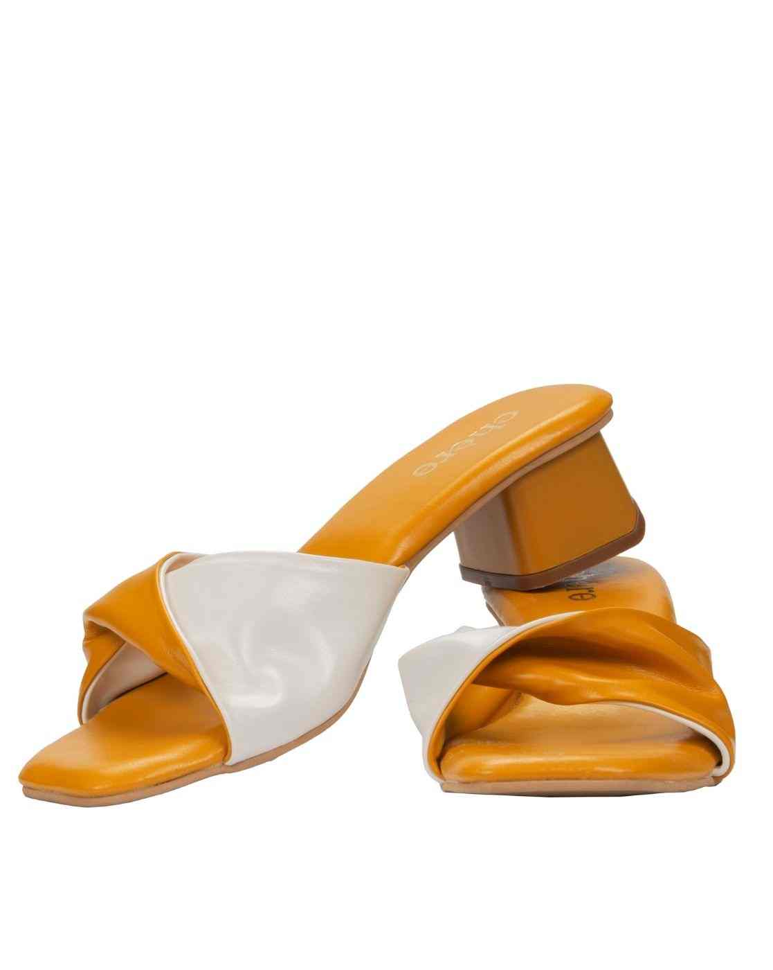 CHERE Premium Twisted knot Mule Womens Thin heel with Open Toe