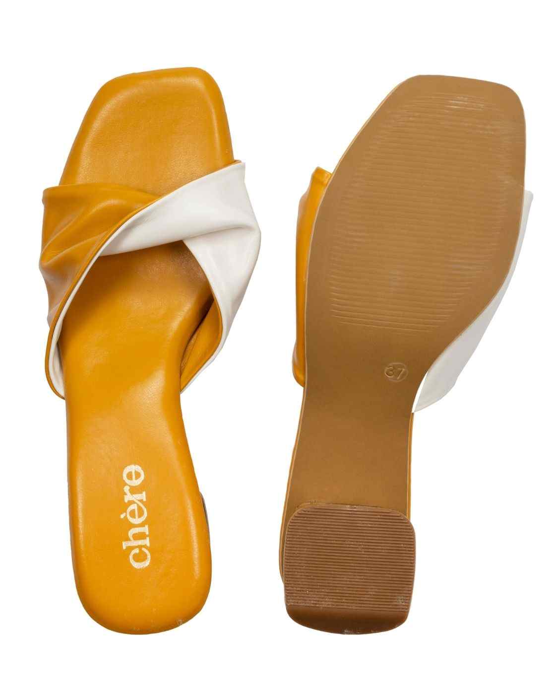 CHERE Premium Twisted knot Mule Womens Thin heel with Open Toe