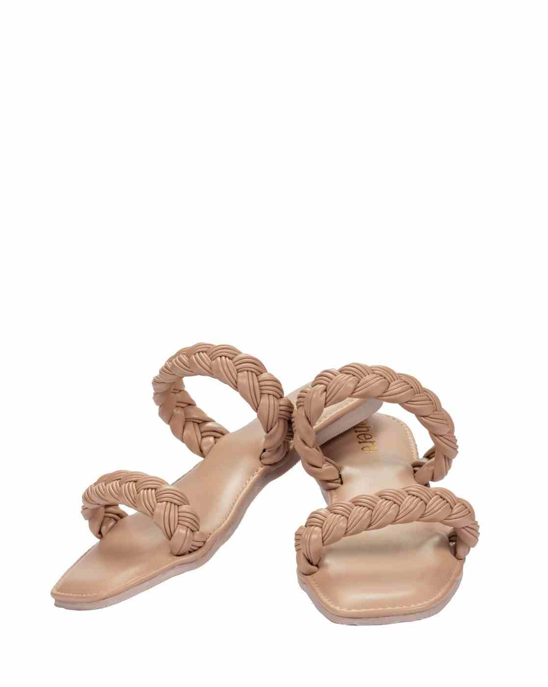 CHERE Women Solid Braided Flats