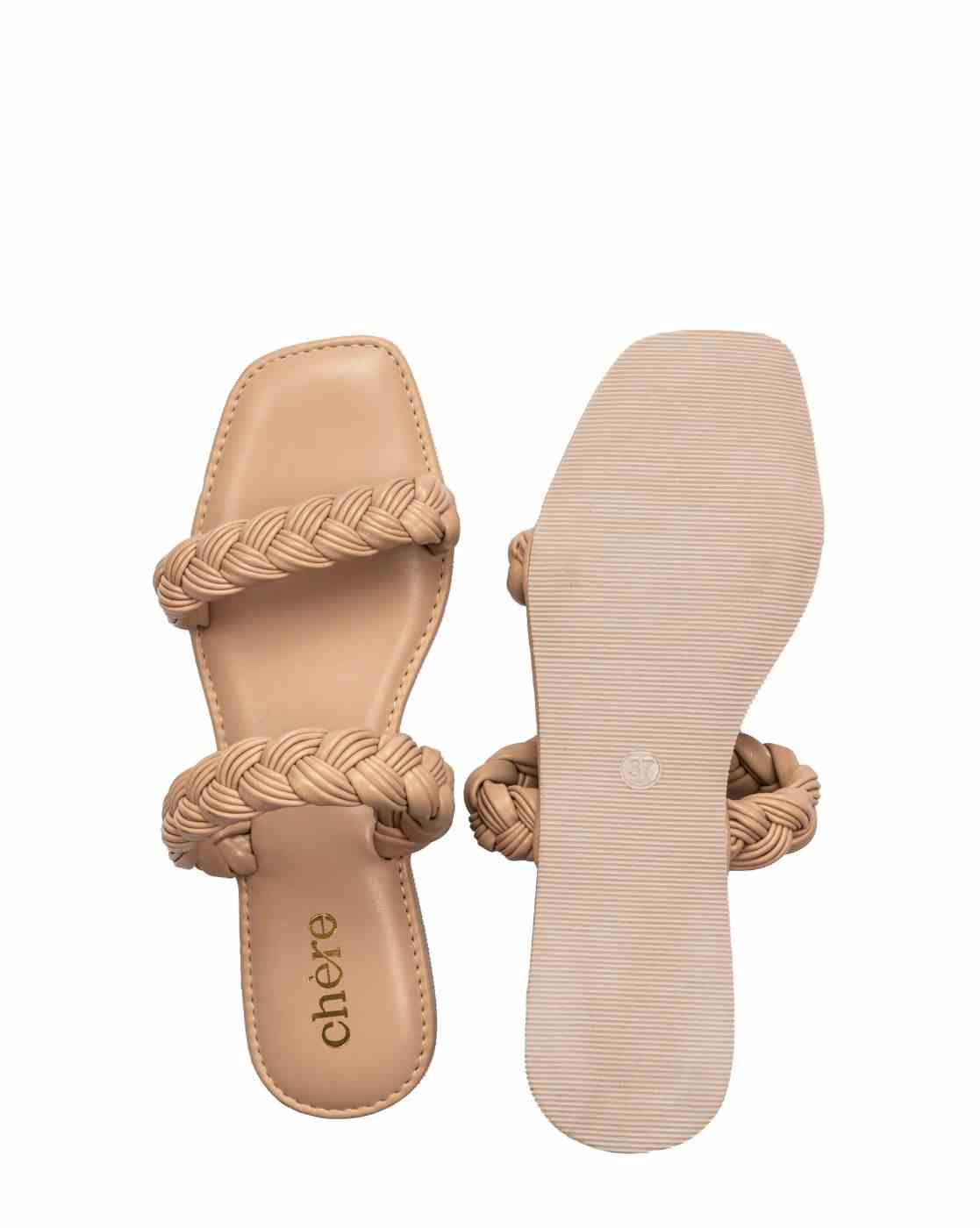 CHERE Women Solid Braided Flats