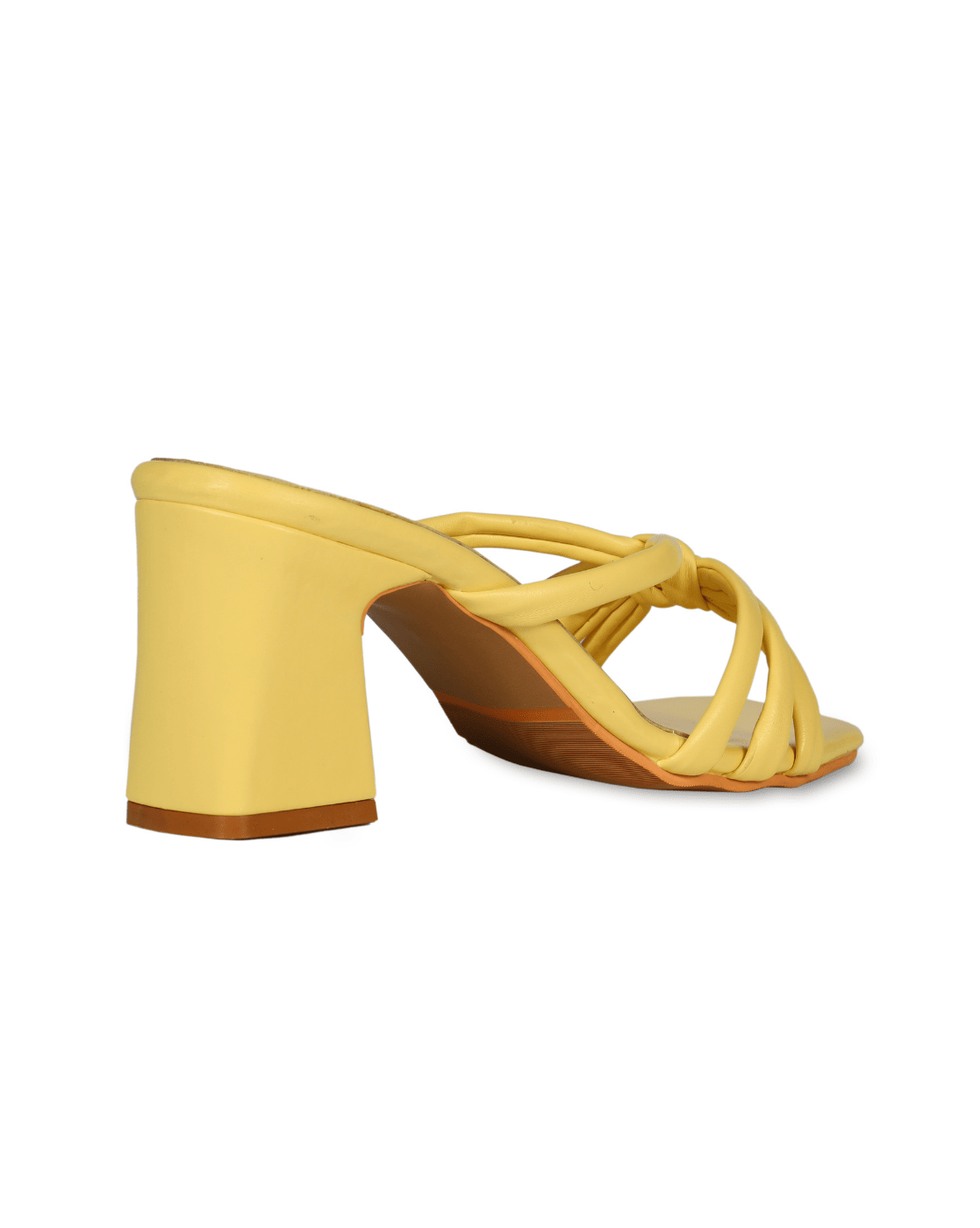 Pastel Yellow Strap Chunky Block Heels
