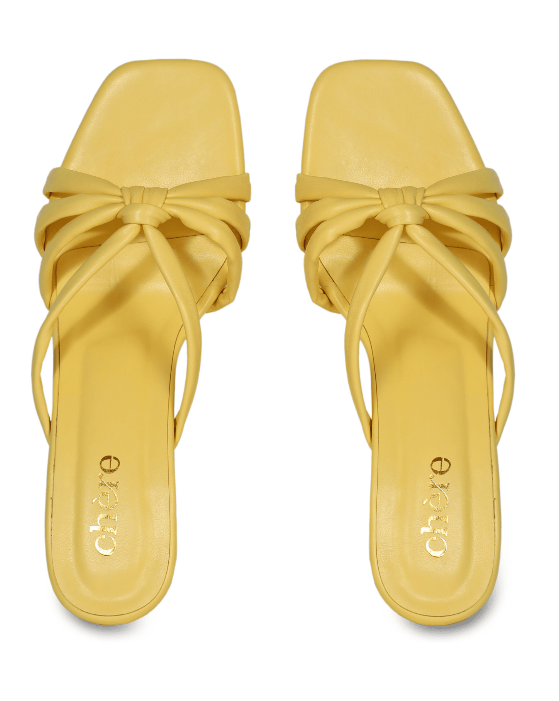 Pastel Yellow Strap Chunky Block Heels