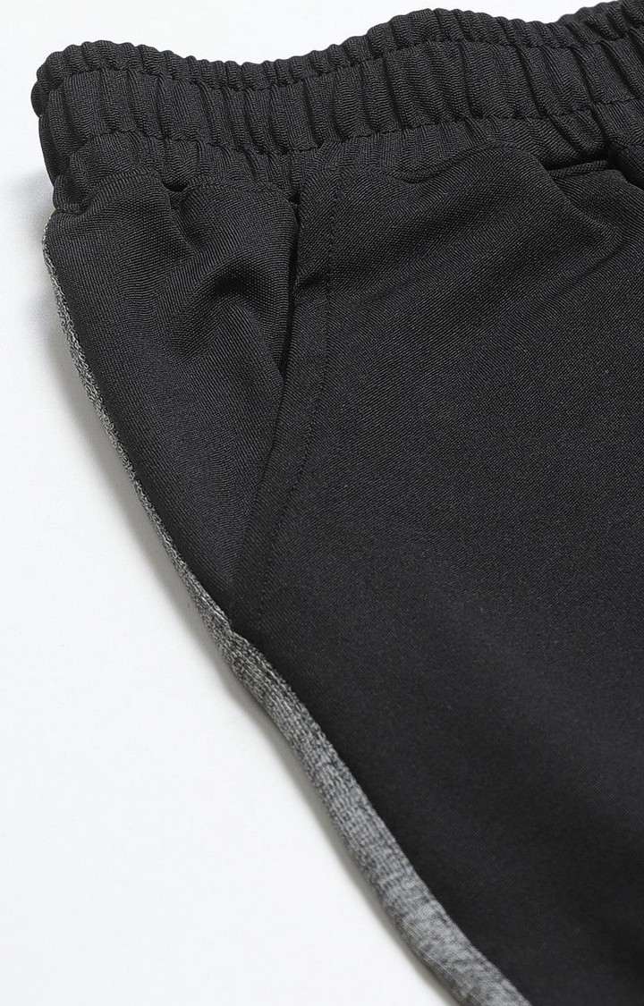 Women's  Black Solid Polyester Trackpants