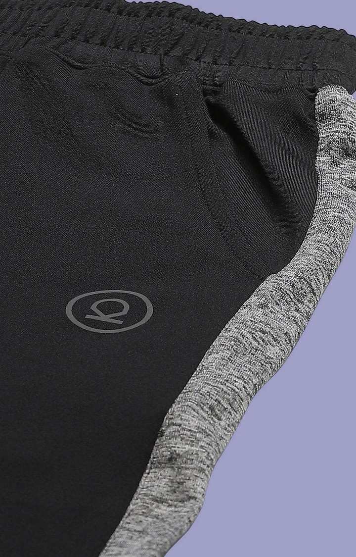 Women's  Black Solid Polyester Trackpants
