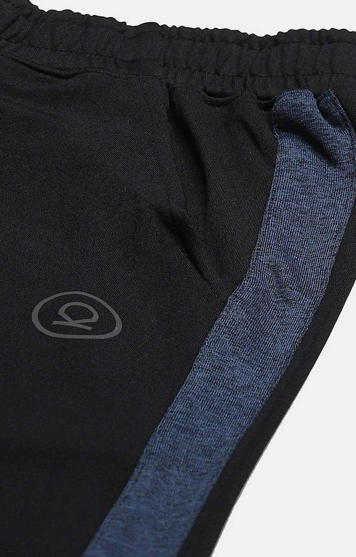 Women's  Black Solid Polyester Trackpants