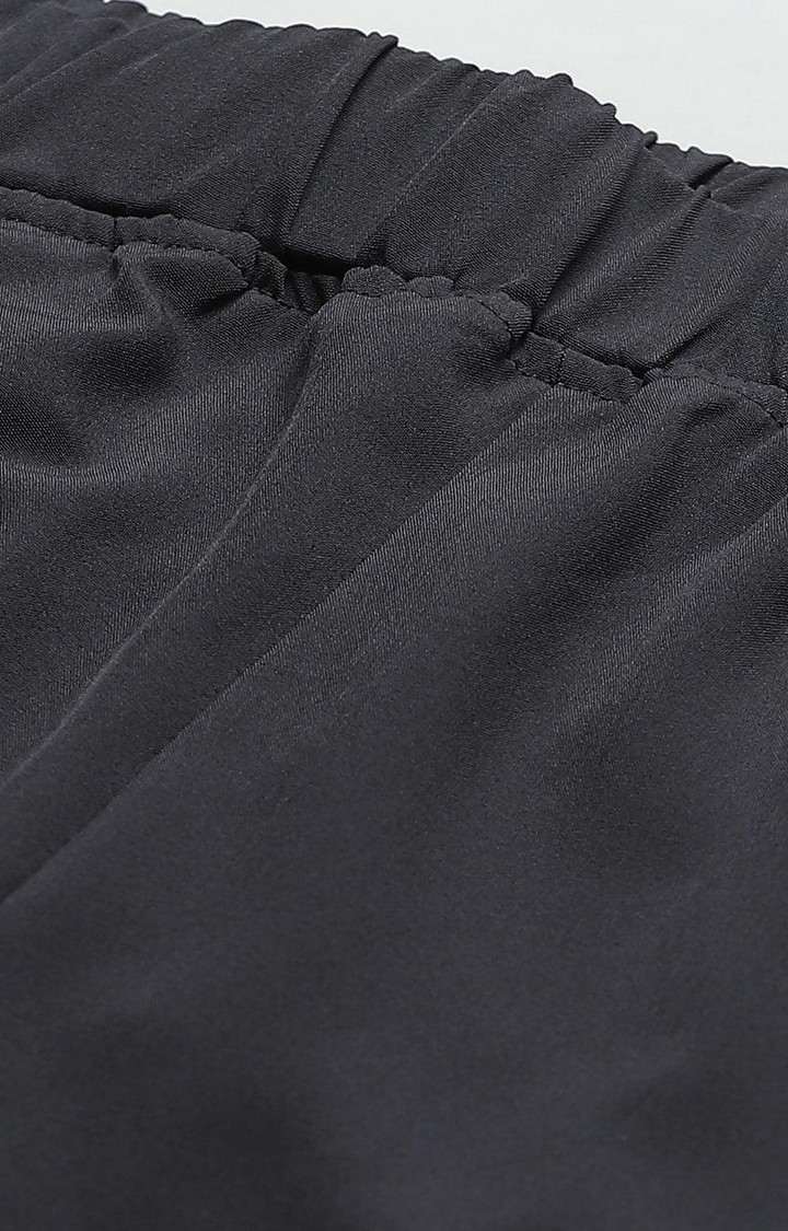 Women's  Grey Solid Polyester Trackpants