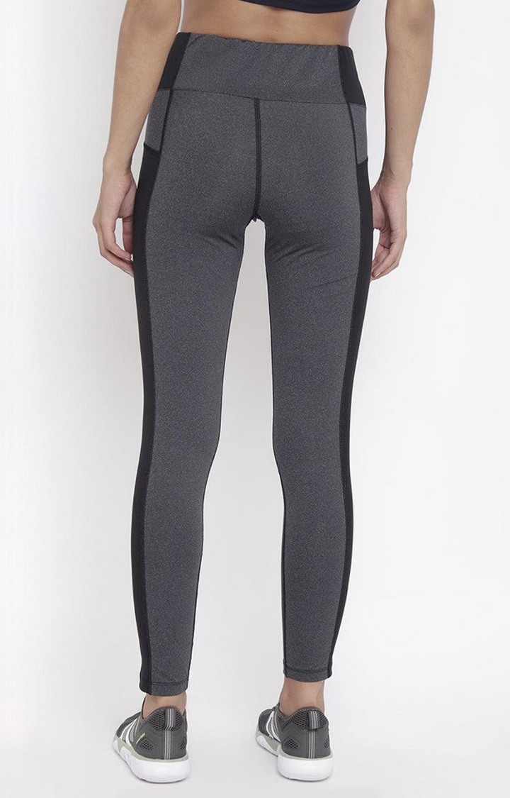 Women's  Black Solid Polyester Tights