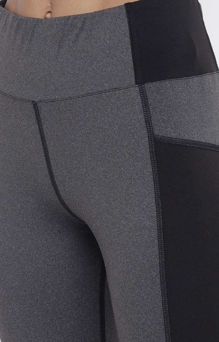Women's  Black Solid Polyester Tights