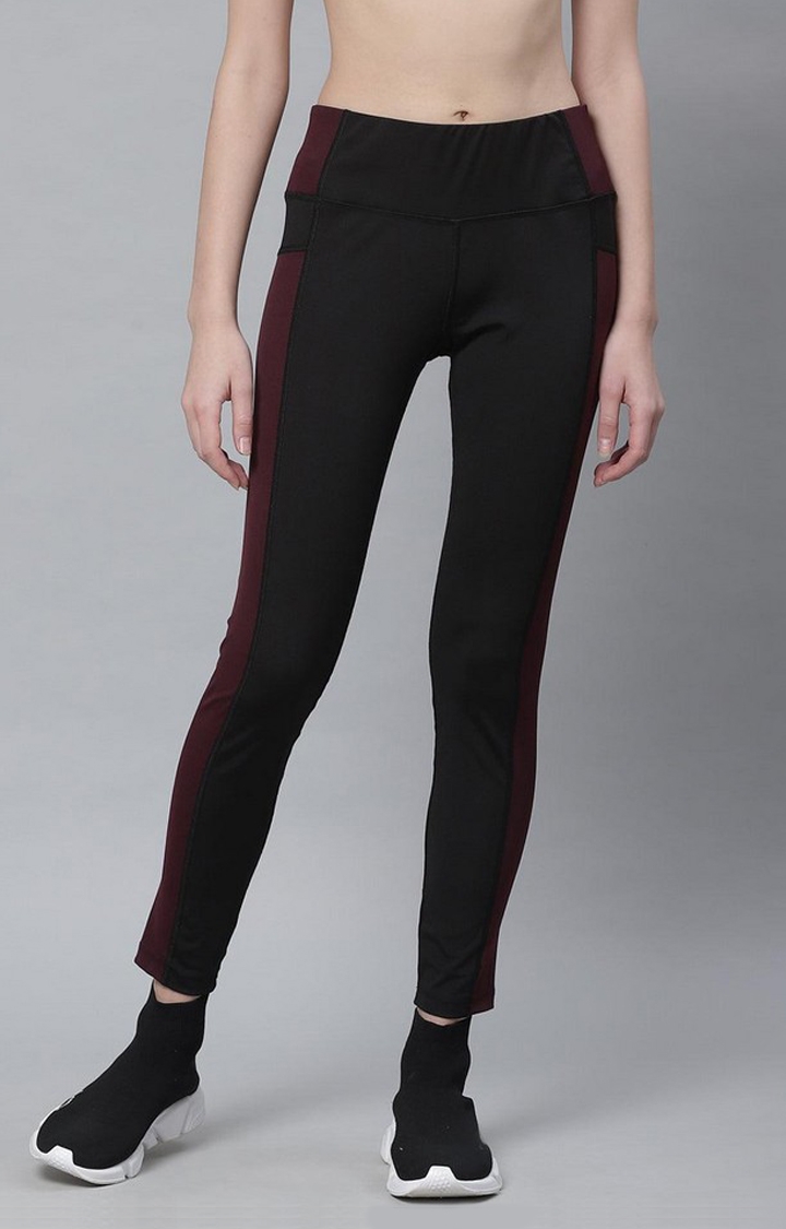 CHKOKKO | Women's  Black Solid Polyester Tights