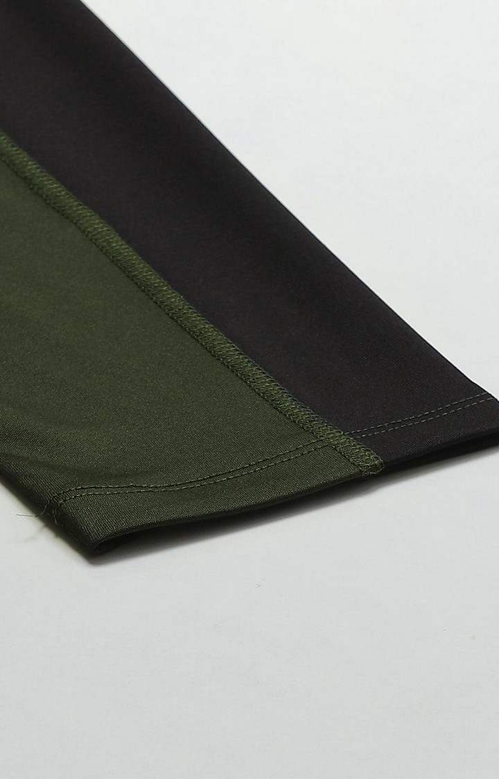 Women's  Green Solid Polyester Tights