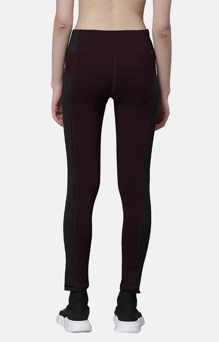 Women's  Red Solid Polyester Tights