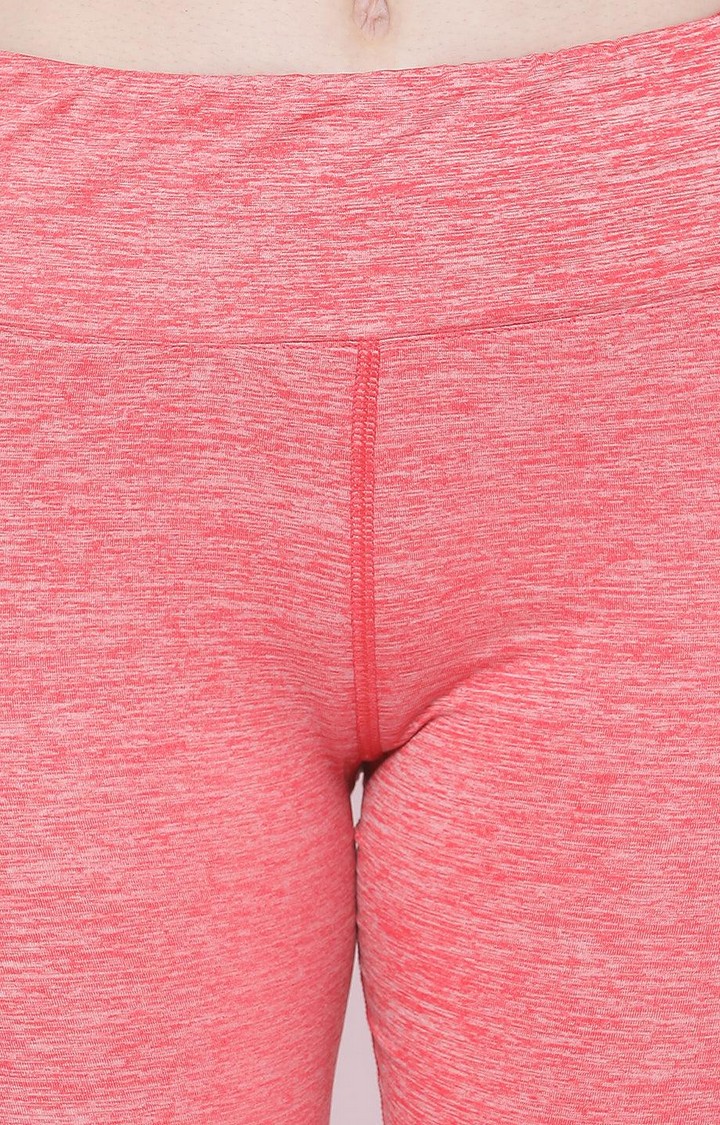 Women's  Red Solid Polyester Tights
