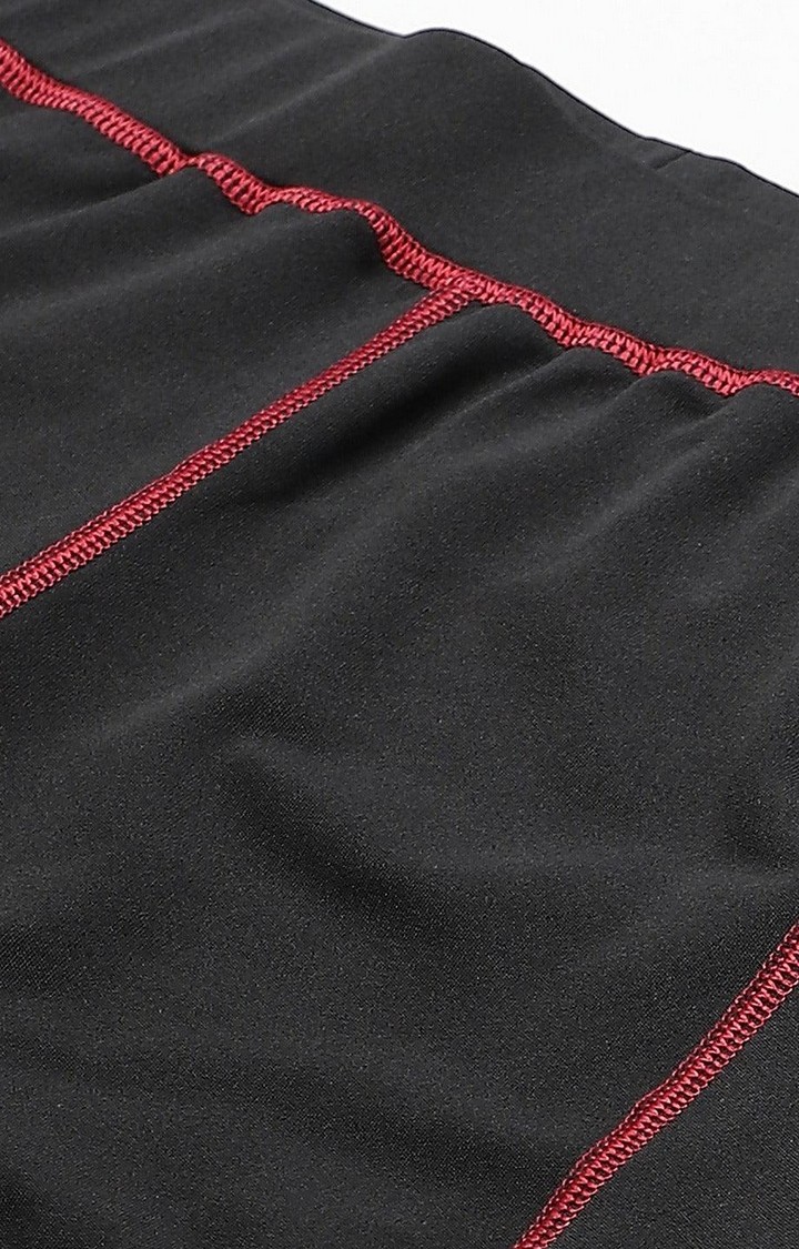 Women's  Black Solid Polyester Tights