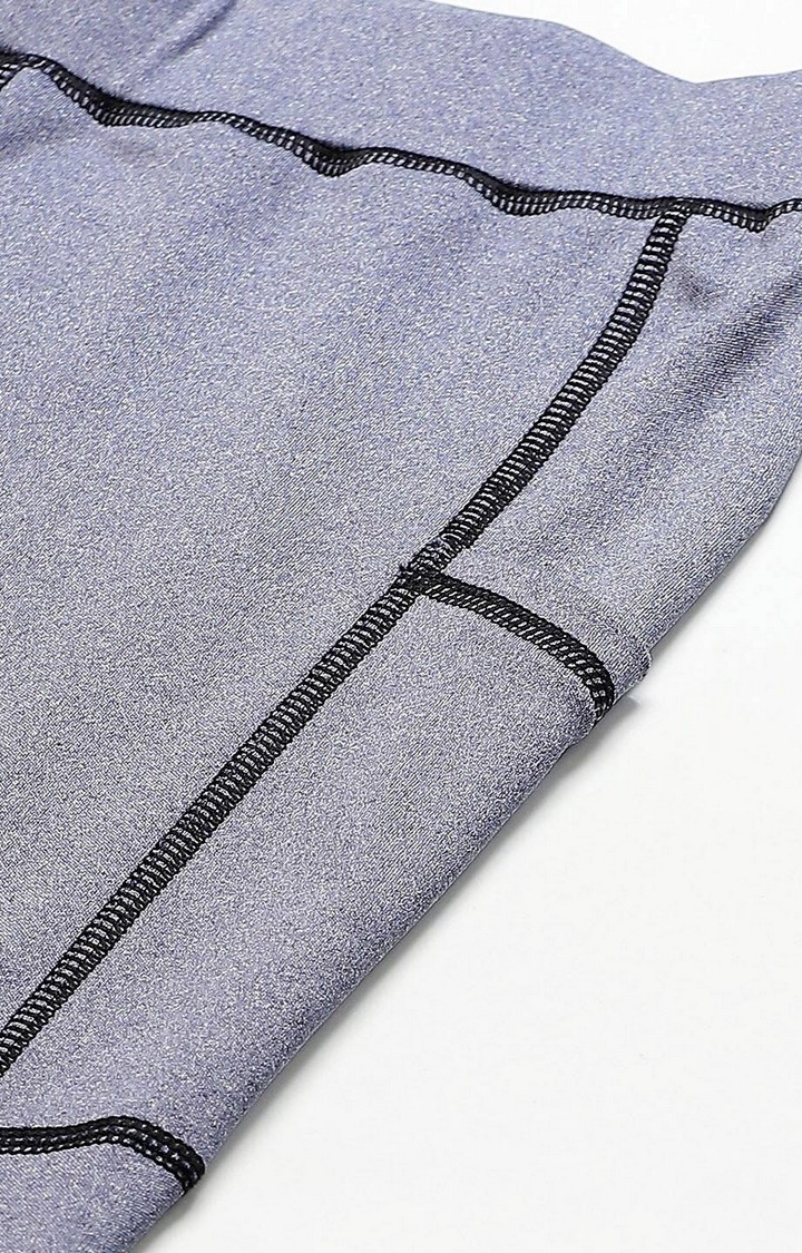 Women's  Blue Solid Polyester Tights