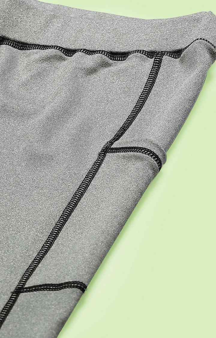 Women's  Green Solid Polyester Tights