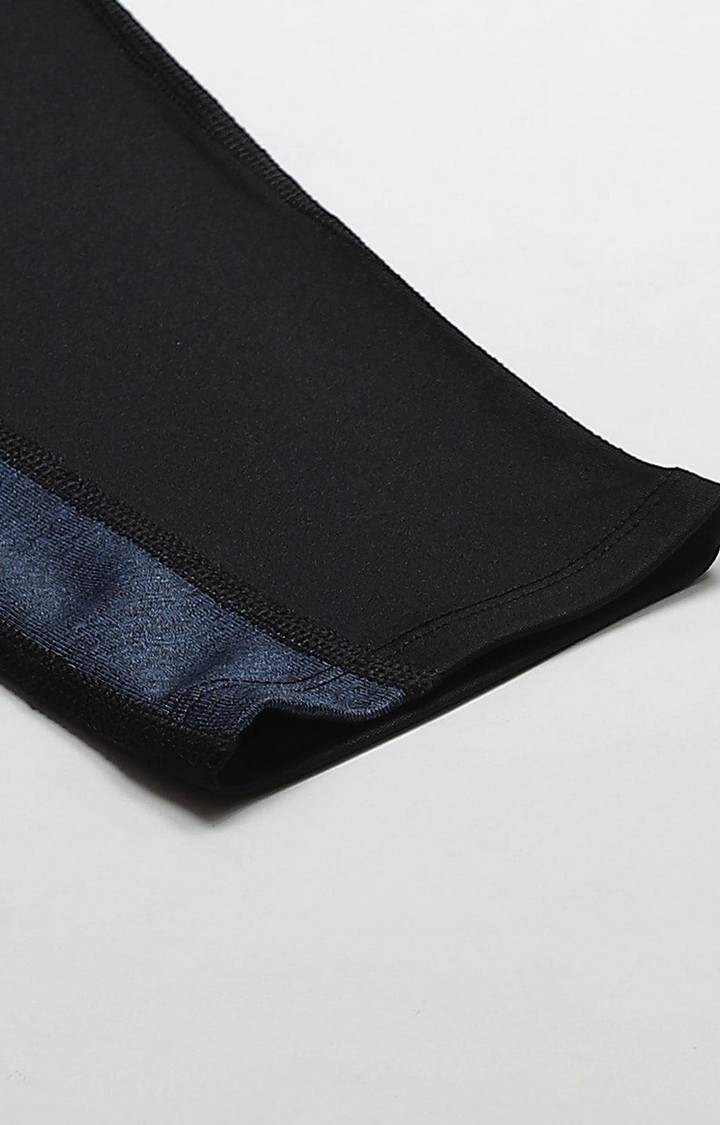 Women's  Blue Solid Polyester Tights