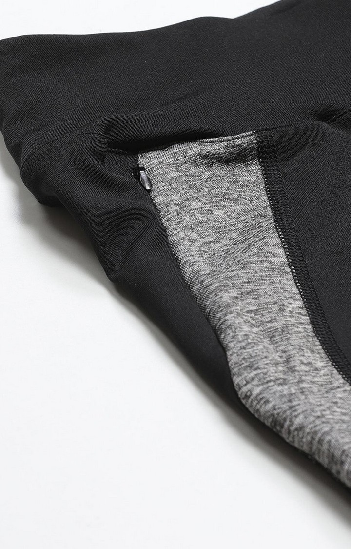 Women's  Black Solid Polyester Tights