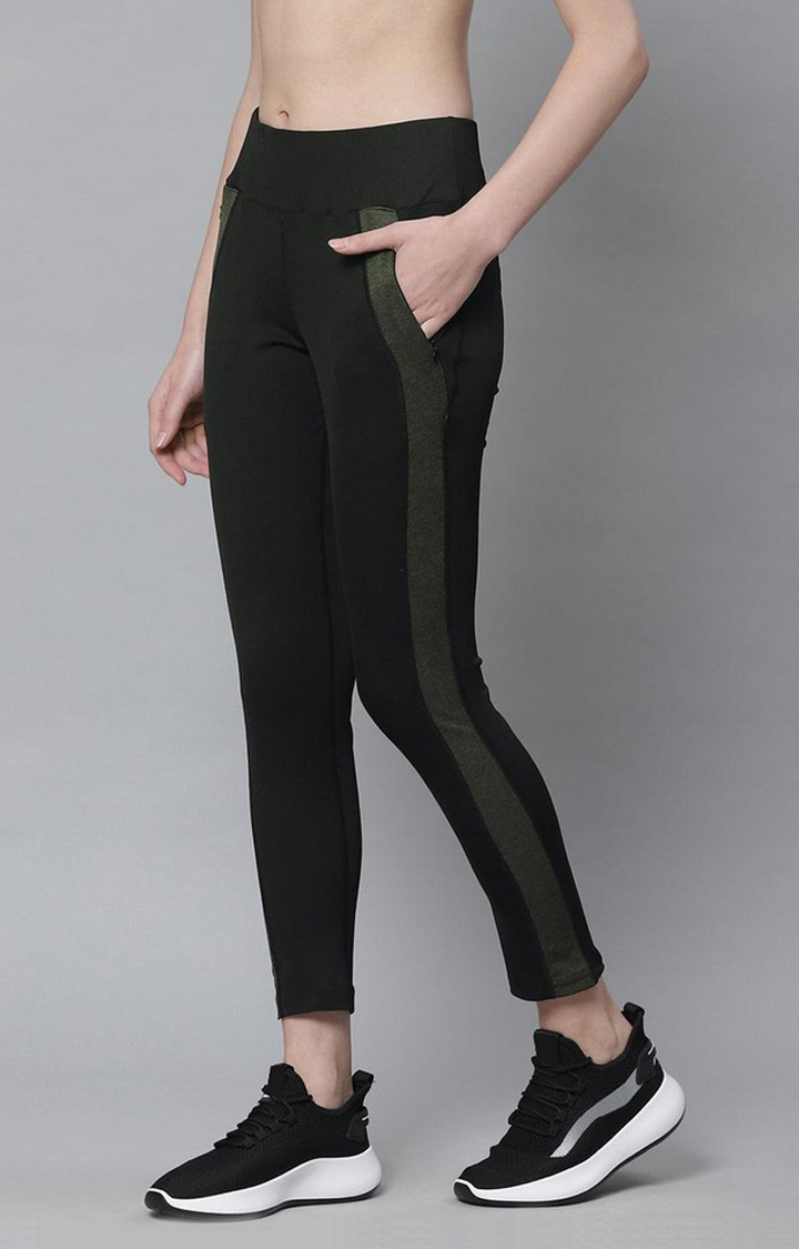 Women's  Black Solid Polyester Tights