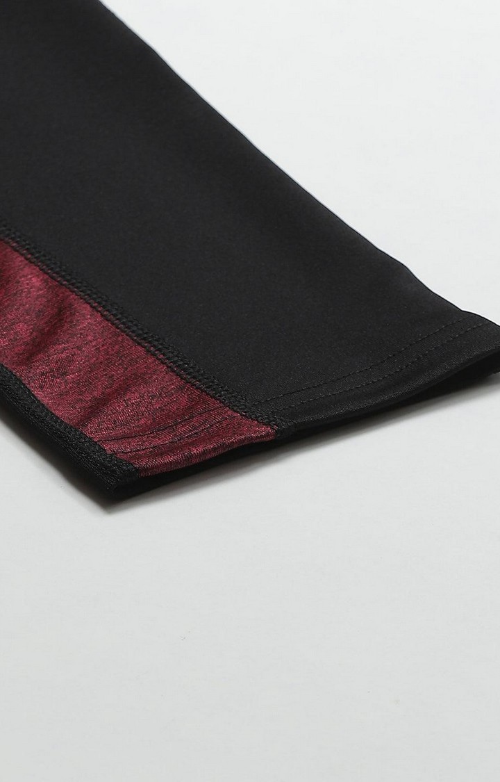 Women's  Black Solid Polyester Tights