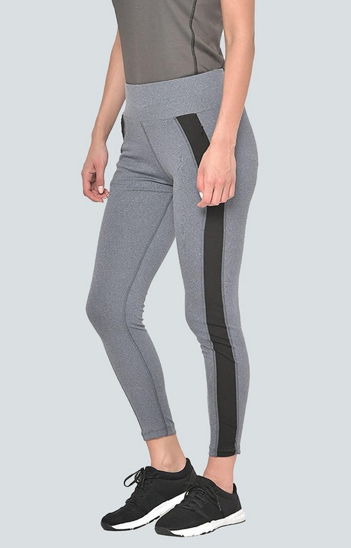 Women's  Green Solid Polyester Tights