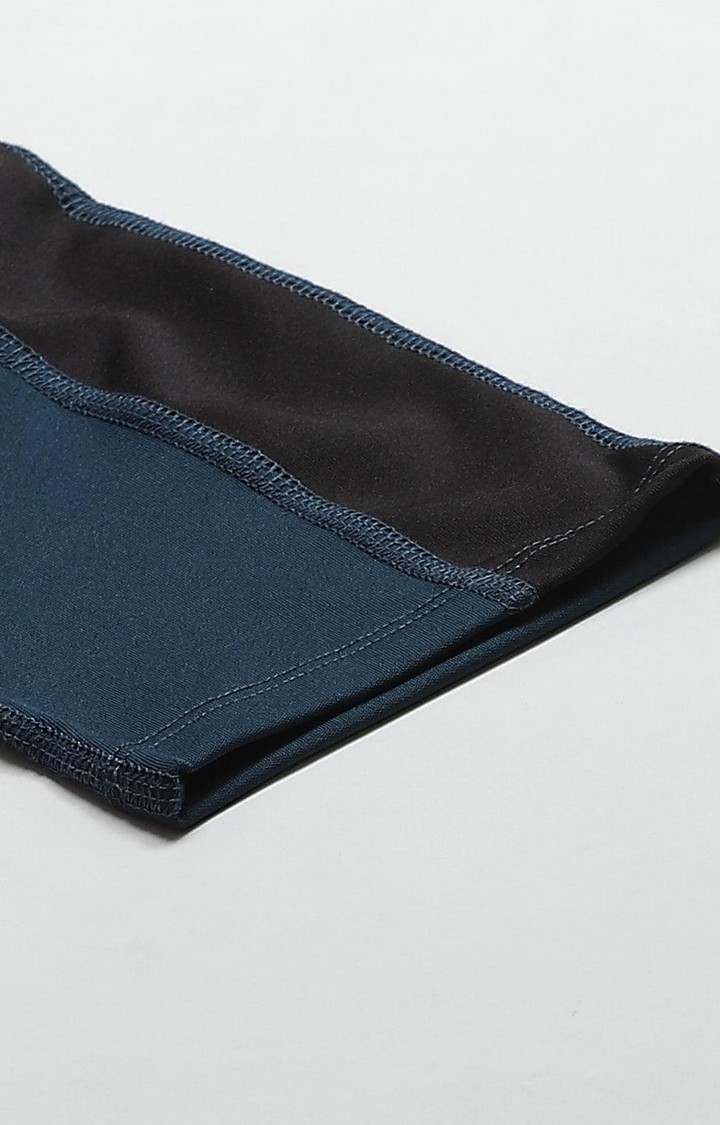 Women's  Blue Solid Polyester Tights
