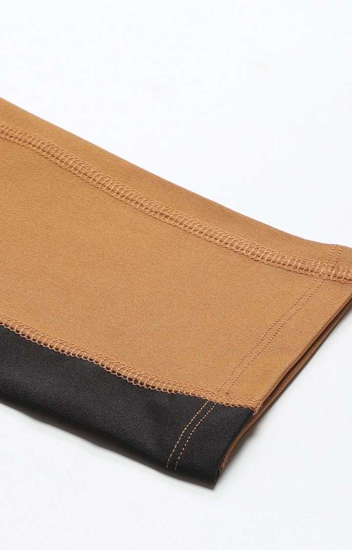 Women's  Yellow Solid Polyester Tights