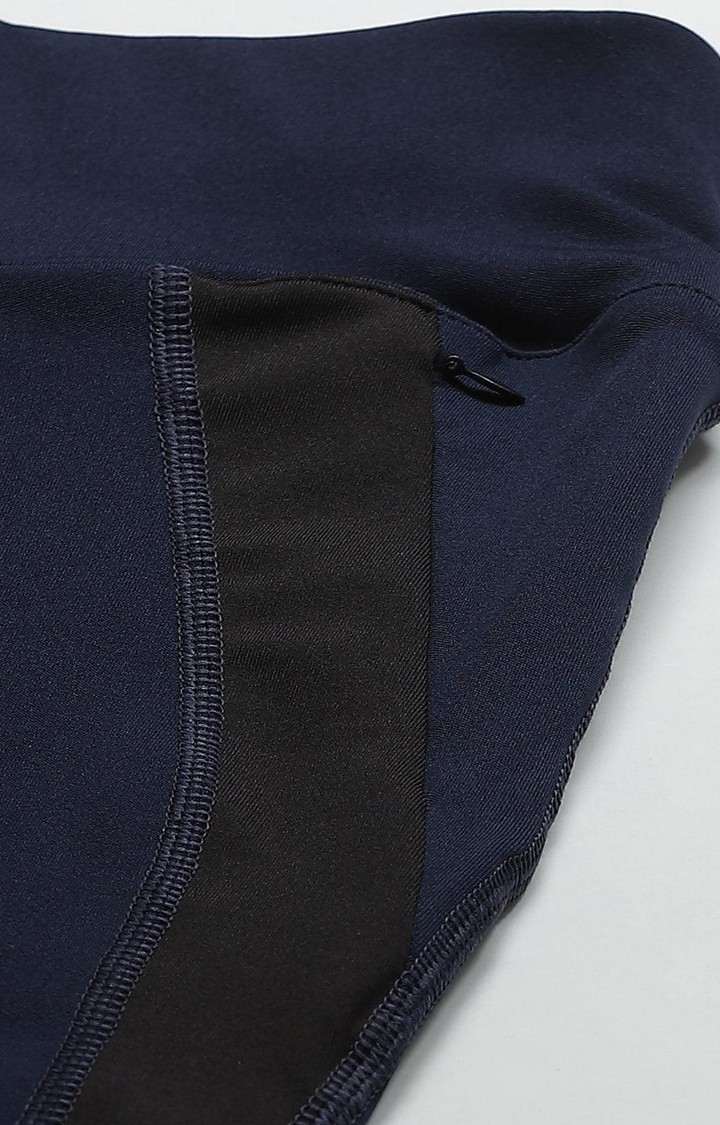 Women's  Blue Solid Polyester Tights