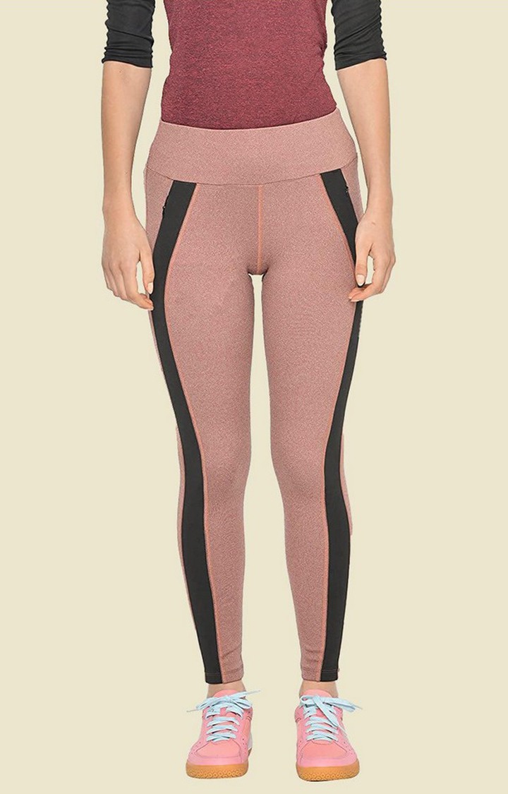 Women's  Brown Solid Polyester Tights