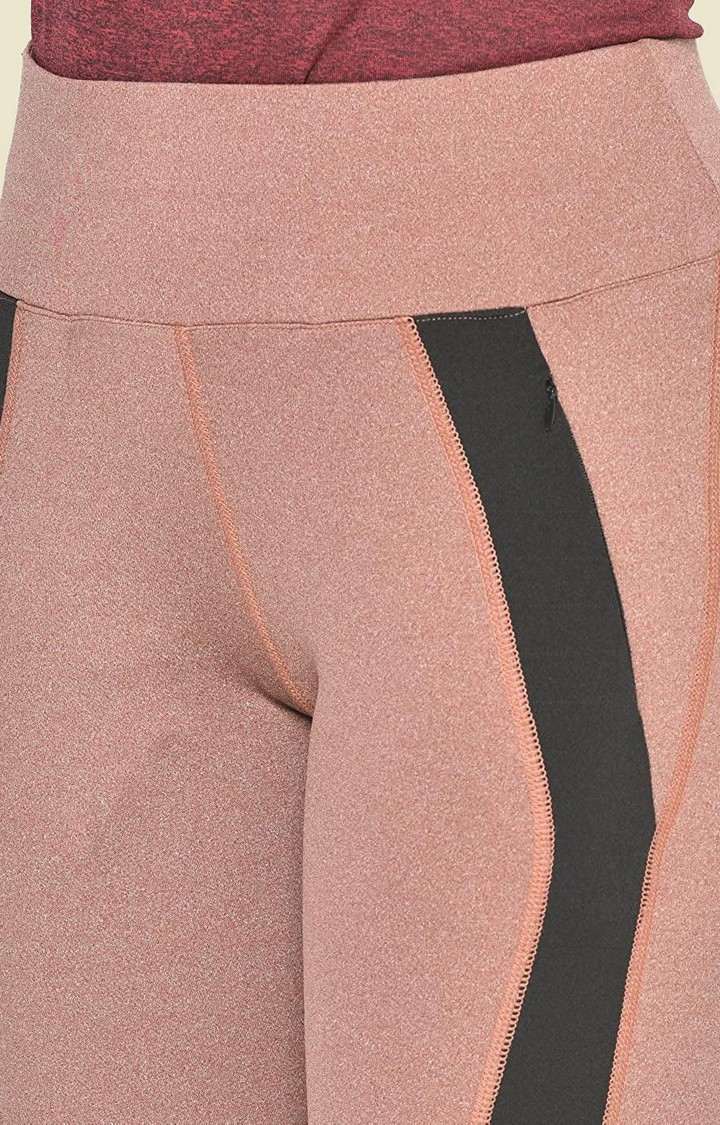 Women's  Brown Solid Polyester Tights